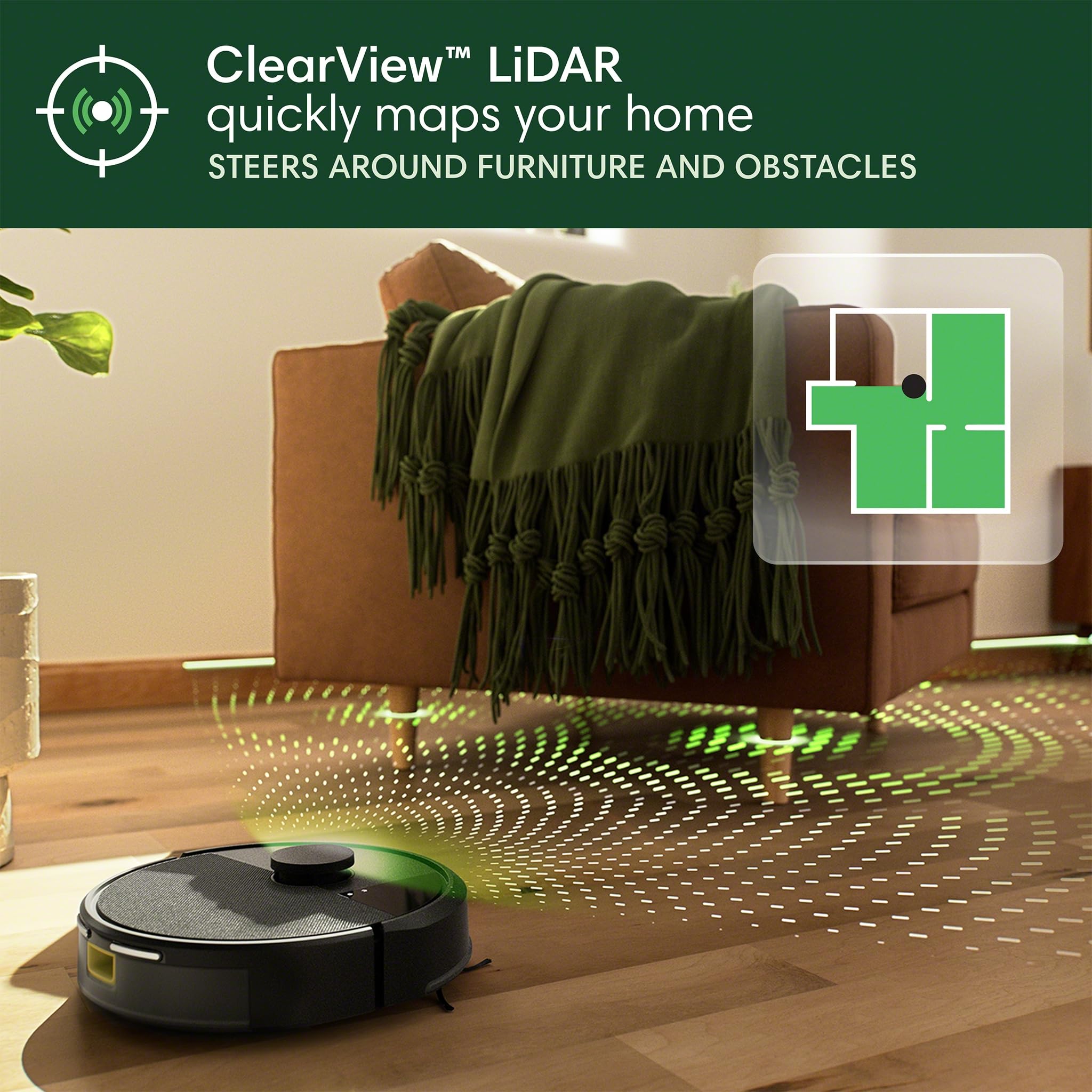 iRobot Roomba 105 Vac Robot Vacuum - Easy to use, Intense Power-Lifting Suction, LiDAR Navigation, Multi-Surface Cleaning, Cleans in Neat Rows, Self-Charging