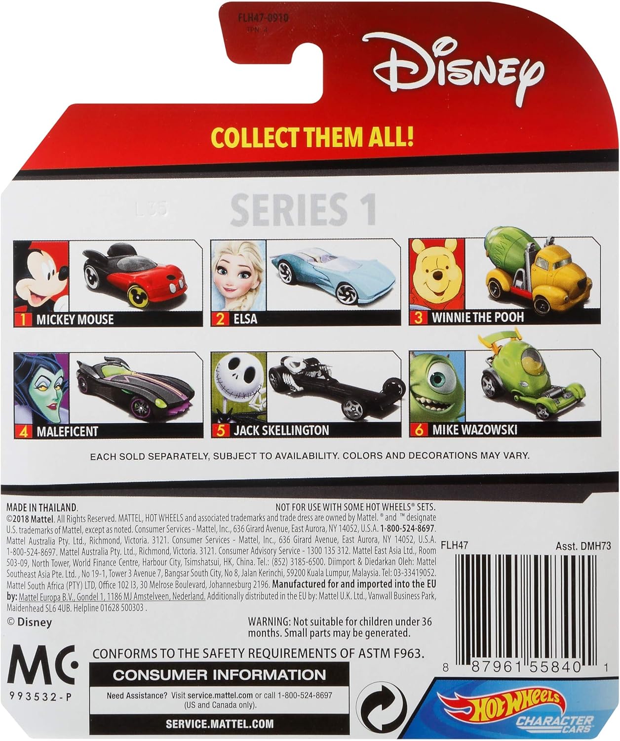 Hot Wheels Mickey Mouse Vehicle, 1:64 Scale, Red, Small - Image 3