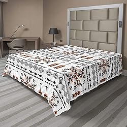 Ambesonne Tribal Flat Sheet, Pattern Composition