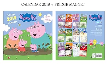 Peppa Pig Calendario oficial 2019 + Peppa Pig imán para nevera ...