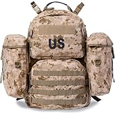Akmax MOLLE II Medium Rucksack | Internal or external frame options for hiking and camping. Included components vary by style and color.