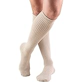 Truform Compression Socks, 15-20 mmHg, Men's Gym Socks, Knee High Over Calf Length, Tan, X-Large