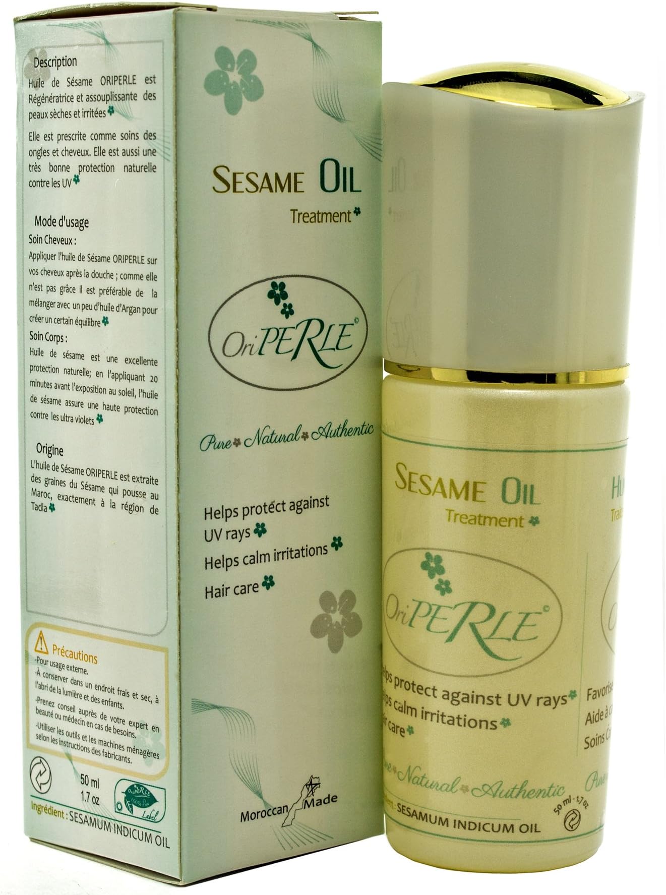 Sesame oil | Recommended body oi l Calms skin irritations | Softens dry skin | Regenerates dead skin | 1.7 fl oz by Oriperle