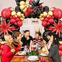 Red Black Balloon Arch Kit,Balloon Garland with