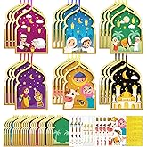 Fennoral 24 Pack Ramadan Crafts for Kids Make You Own Ramadan Foam Sticker Ornaments DIY Arts and Crafts for Kids Girls Boys Art Project Eid Mubarak Kareem Mosque Decoration