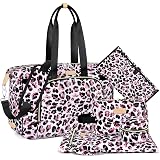 Diaper Bag Tote for Baby 7Pcs - Large Mommy Bag with Portable Changing Pad, Pacifier Case and Organizer Pouches, Multifunctional Hospital Bags for Labor and Delivery Travel Baby Bag for Boy Girl