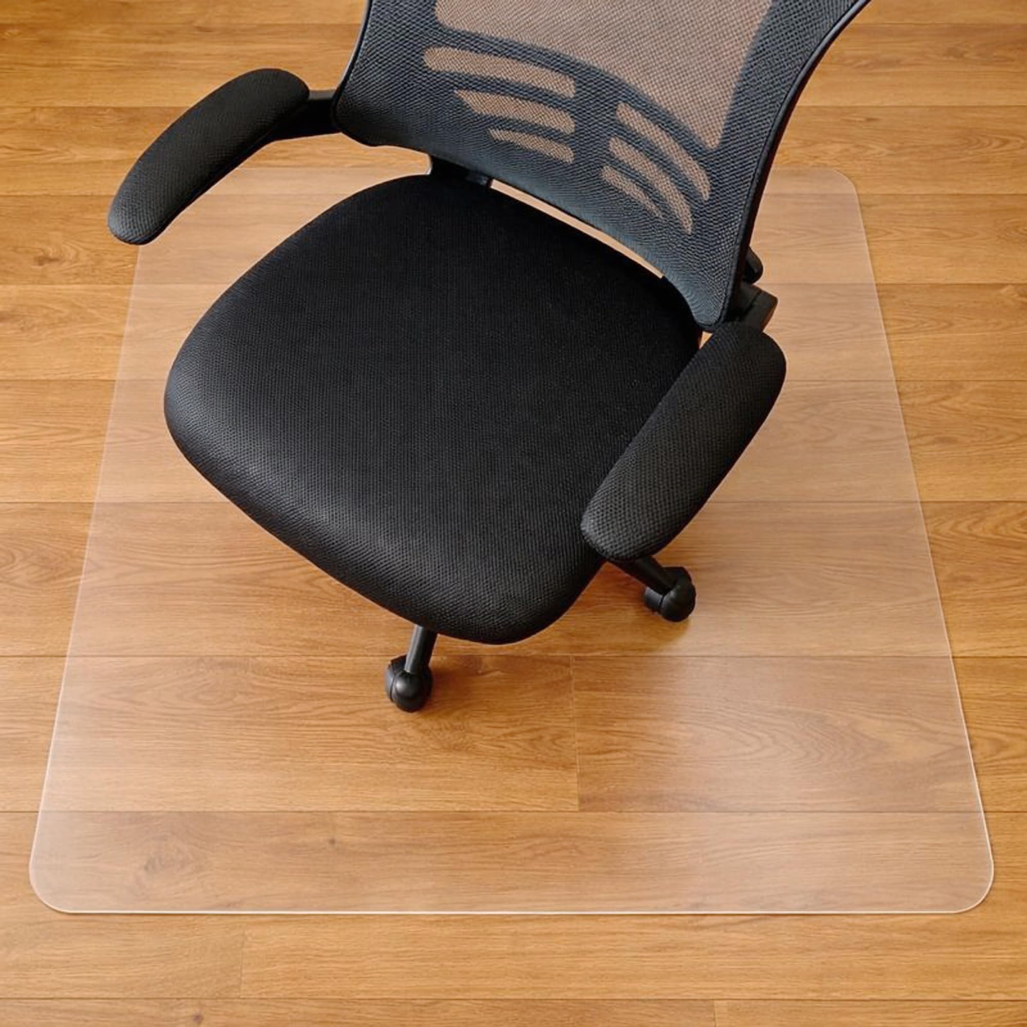 Marvelux Office Chair Mat for Hard and Wooden Floors 90 x 120cm, Clear Hard Floor Protector Mat for Under Desks, Rectangular, Non-Slip PVC Floor Mat for Computer Desk Chairs