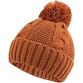 JANGANNSA Winter Knit Baby Hat Twist Warm Beanie for Boys Girls Infant Toddler Baby Beanie with Pompom