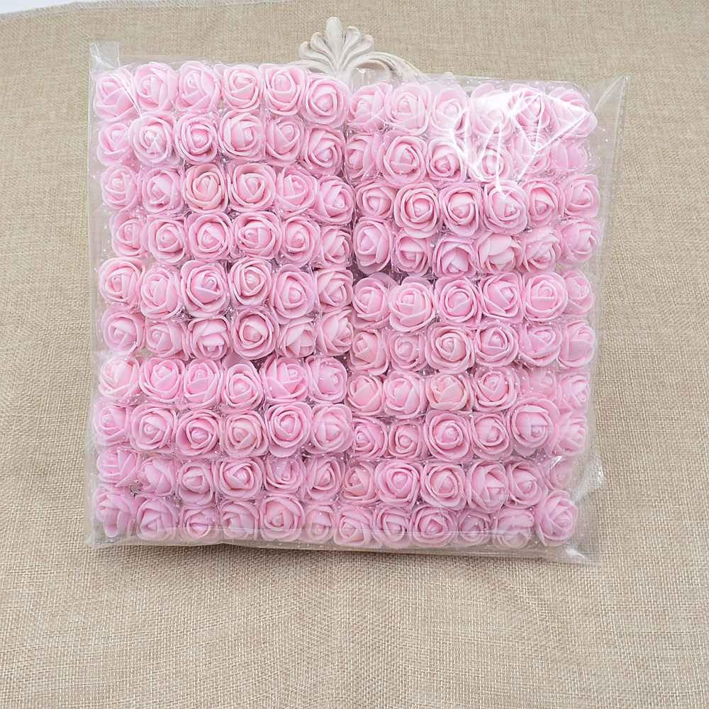 JIALE3536 Artificial Flowers,Fake Flower,Silk Flower 144Pcs/Lot Artificial Flowers Multicolor Pe Lace Rose Foam Flower Bouquet Solid Color/Scrapbooking Diy Wreath Craft Fake Flowers,Light Pink