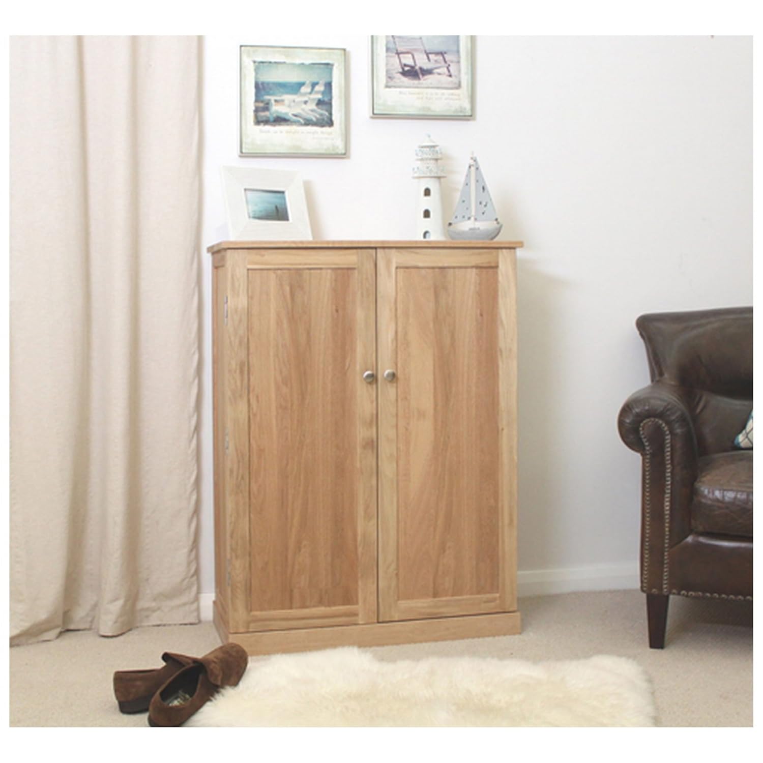 Conran Solid Oak Furniture Large Shoe Storage Cabinet Rack Amazon