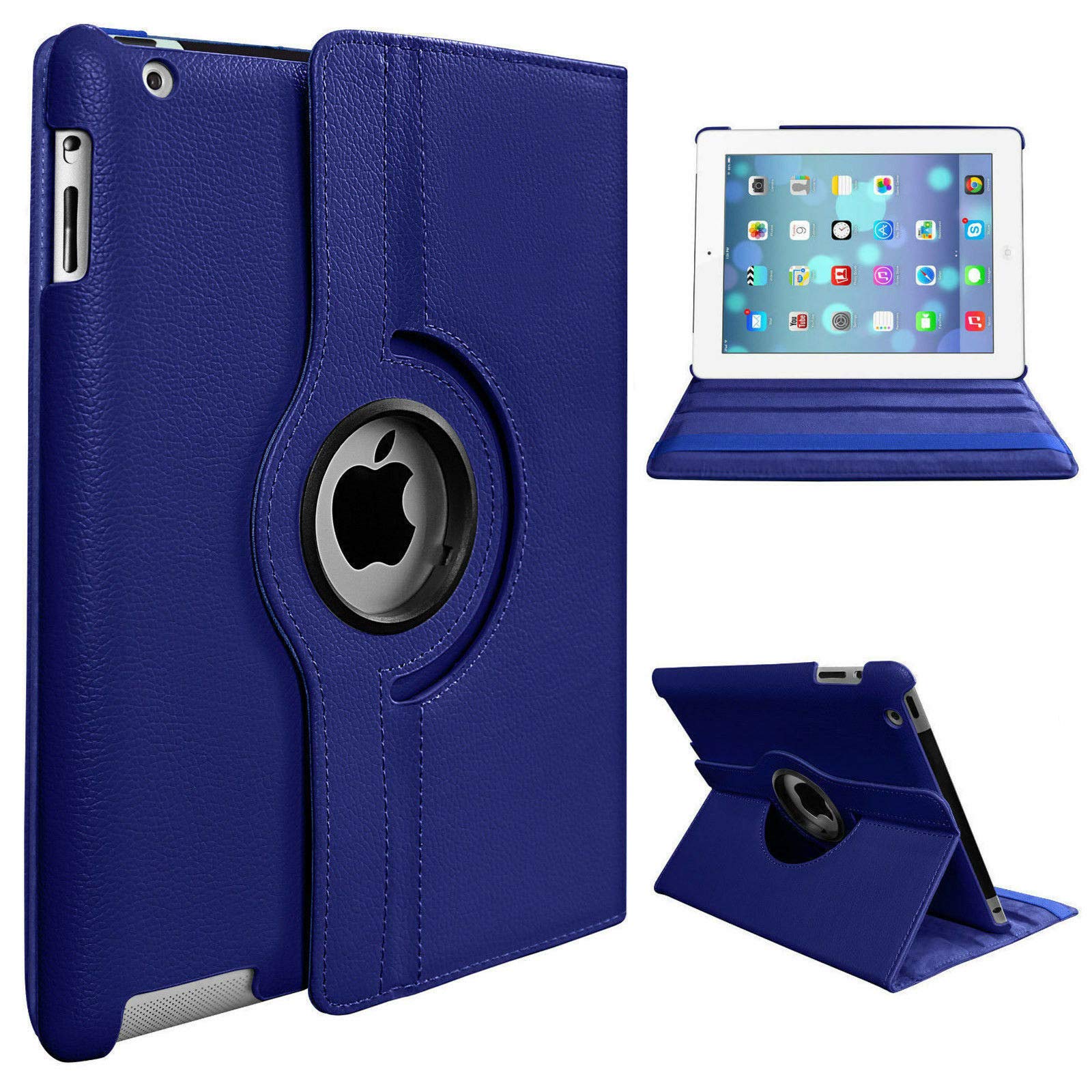 For Apple iPad 7th Gen 2019 A2197/2198 360 Degree Swivel Stand Smart Protective Cover(Blue)