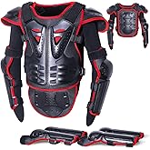 StarknightMT Upgraded Kids Motorcycle Armor Suit Teen Dirt Bike Gear Riding Protective Set for Cycling, Skateboarding, Skiing, Skating, Off-Road (Red)