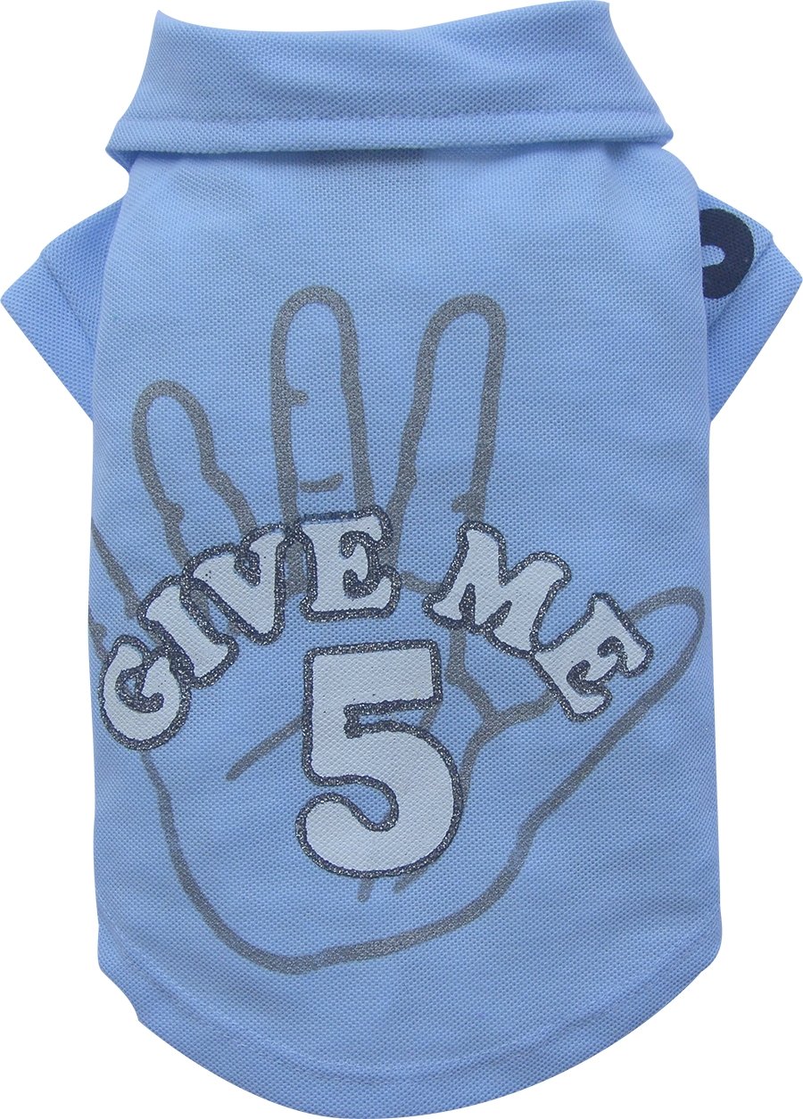 DoggyDolly T228 Dog Poloshirt Give me 5, blue