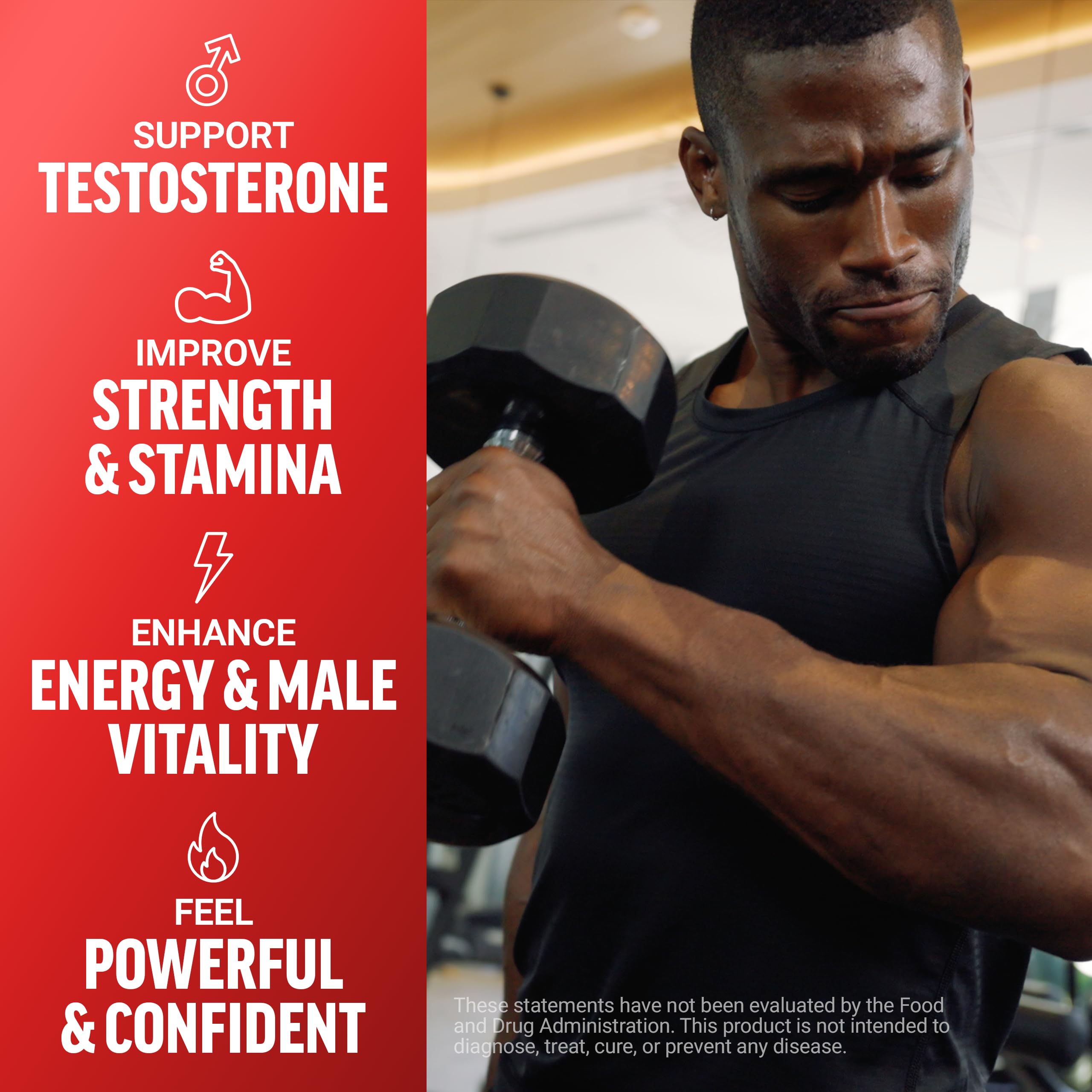 FORCE FACTOR Test X180, Testosterone Support for Men with Clinically Studied KSM-66 Ashwagandha, Boron, Vitamin D & Zinc, Support Testosterone & Performance, Berry Blast, 60 Soft Chews