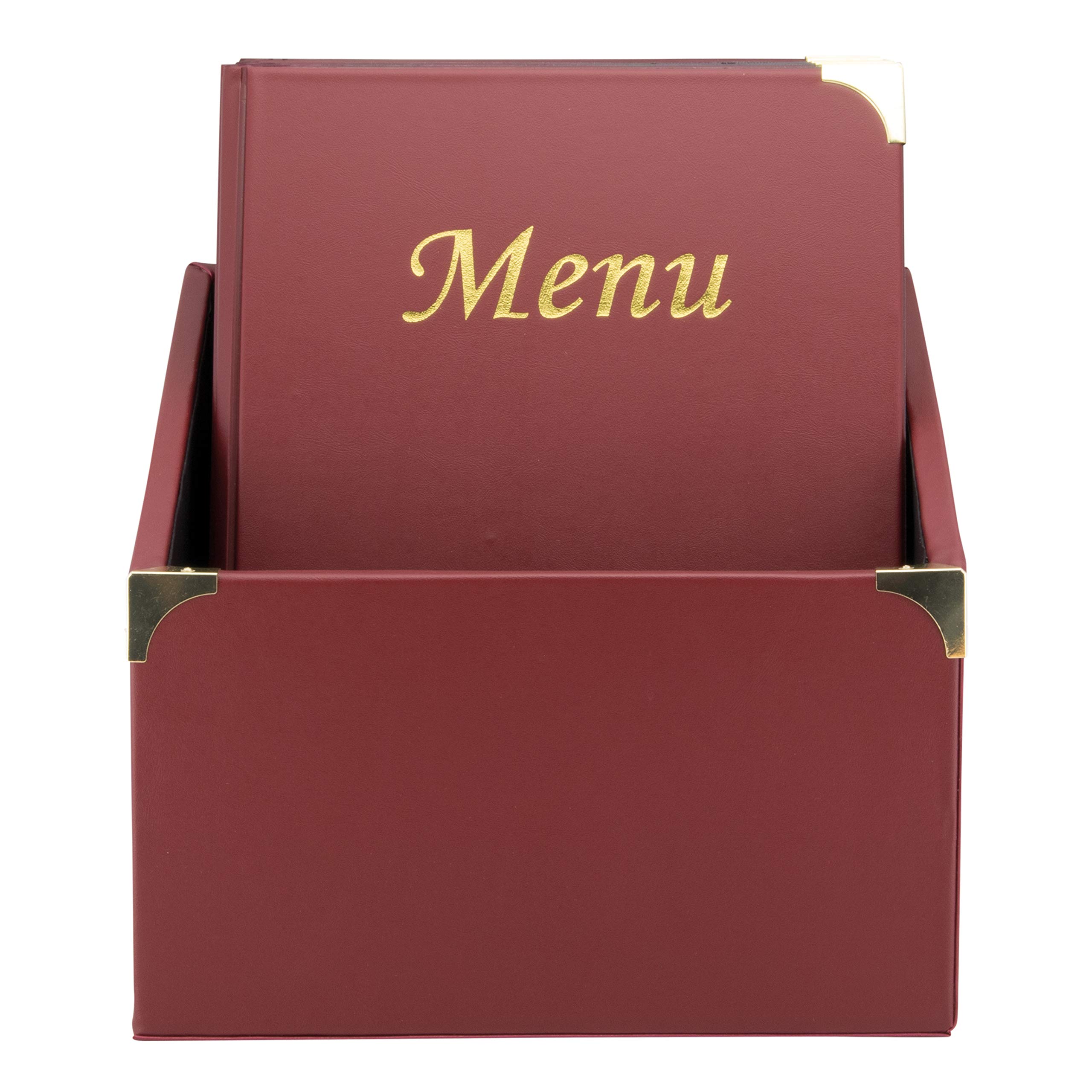 Securit MC-BOX-BRA4-WR A4 Basic Menu Holder Plus Box - Wine Red