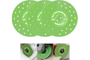WENHUALI 4.5" Diamond Rock Slab Grinding Disc Set, 3 Pcs Multi-Pore Flat Cutting Blades, Ultra-Wide 1.2" for Tile, Glass, Mar