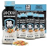 Jocko Fuel High Protein Shakes, Fruity Cereal, 12 fl oz | 12 Pack | 30G Grass Fed Protein Drinks | No Added Sugar &amp; Keto Friendly | Supports Muscle Recovery &amp; Growth | Ready to Drink