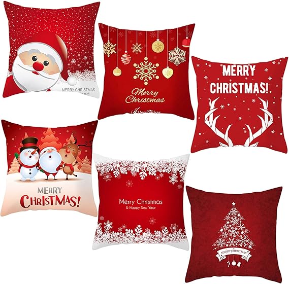 Federe Cuscini Natale 45x45cm - Decorazioni Natalizie Per Divano E Casa Con Cerniera Nascosta - Foto 4