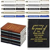 Kosiz 40 Pcs/ 20sets Employees Appreciation Gift Bulk Inspirational A5 Leather Notebooks Journal with Motivational Ballpoint Pens for Social Worker Coworker Staff Teacher Nurse Gifts (Multicolor)