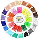 Malynme 21000Pcs 5mm Fuse Beads Bulk, 30 Colors Melty Beads for DIY Crafts | Fuse Bead Refills by Color with Resealable Bag, Iron Beads, Fits Melting Beads Pegboards, for Pixel Art, Coasters, Keychains
