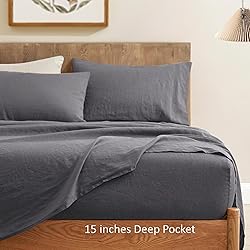 ATLINIA 100% Pure Flax Linen Bedding Set - Stone