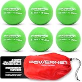 PowerNet 3.2" 6 Pack Weighted Training Balls for Hitting Batting, Build Strength &amp; Muscle, Improve Technique, Training Equipment for Throwing, 12 to 20 oz Softball Size Weighted Balls