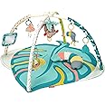 Infantino 4-in-1 Deluxe Twist & Fold Activity Gym & Play Mat, Tropical - Includes linkable Toys, Musical Monkey, Mirror and Bolster Pillow, for Newborns, Babies and Toddlers