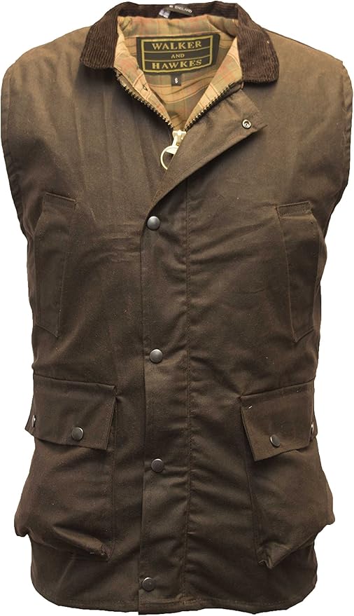 Walker & Hawkes Mens Wax Bodywarmer Waistcoat Countrywear Gilet