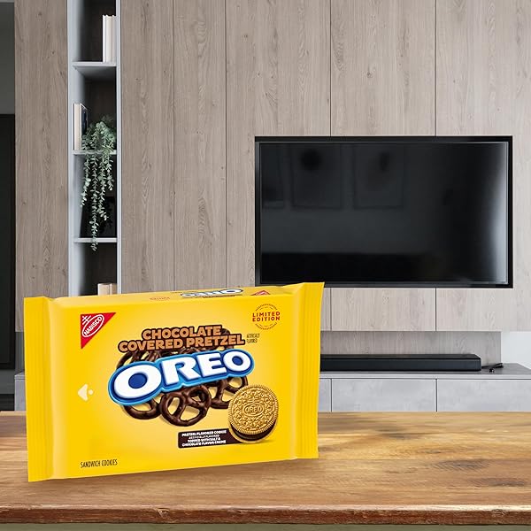 OREO CHOCOLATE COVERED PRETZEL SANDWICH COOKIES, LIMITED EDITION, 10.68 OZ