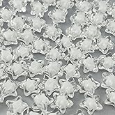 Pinhoollgo 200pcs 11mm Acrylic Star Beads Spacer Beads for DIY Jewelry Making Bracelet Necklace Key Chains Handmade Craft(White)