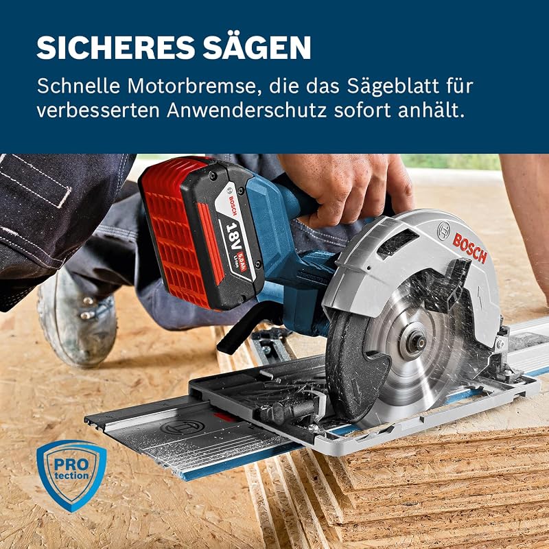 Bosch PRO 18V System Akku Kreissäge GKS 18V-57 G (Sägeblatt-Ø: 165mm, Schnitttiefe: 57 mm, inkl. L-BOXX, ohne Akku/Ladegerät)
