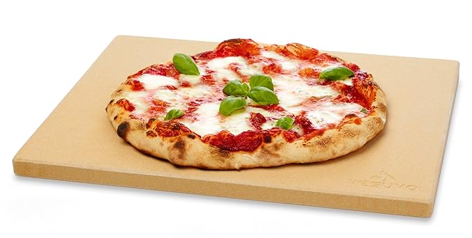 Vesuvo V38309 Pizzastein 'Neapolitana' aus Cordierit 38x30x1.5cm / für Backofen und Grill