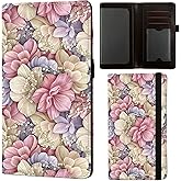 ANNAMISSI checkbook cover,Checkbook Cover for Duplicate Checks,RFID Checkbook Register Cute Wallet women Men Credit Card Holder (Pink Flower)