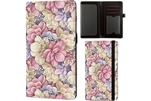 ANNAMISSI checkbook cover,Checkbook Cover for Duplicate Checks,RFID Checkbook Register Cute Wallet women Men Credit Card Holder (Pink Flower)