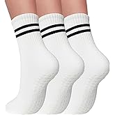 Elapse Space 3 Pairs Pilates Socks with Grips for Women Non Slip Grip Socks for Yoga Barre Hospital Workout