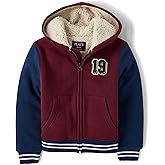The Children's Place boys Long Sleeve, Sherpa Lined, Zip-front Hoodie Sweatshirt