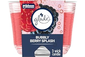Glade Scented Candle, Bubbly Berry Splash, Air Freshener Infused with Essential Oils for Home Fragrance, 3-Wick Candle, 1 Cou