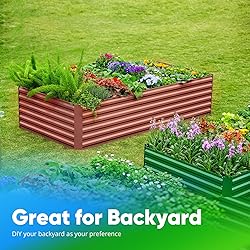 Quictent Galvanized Raised Garden Bed Metal Planter