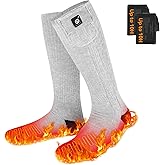 DAY WOLF Electric Heated Socks for Men Women with 3 Heat Levels Up to 10 Hours Rechargeable Battery Powered Warm Socks 2 * 2200mAh Thermal Socks Foot Warmers for Winter Hunting Skiing Hiking