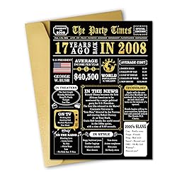 MOROLURU Jumbo 17th Birthday Card, Happy 17th