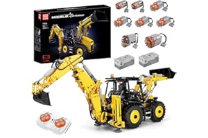 Mould King 17036 Excavator and Bulldozer 2 in 1, RC Bulldozer Building Set for Boys, APP Remote Control Truck Construction Vehicles Model with Motors, Gift Toy for Kids, 2239 Pieces