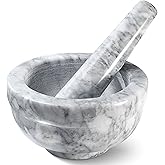 Sagler Mortar and Pestle Set - Small Grinding Bowl Container for Guacamole, Spices, Salsa, Pesto, Herbs - Best Mortar and Pes