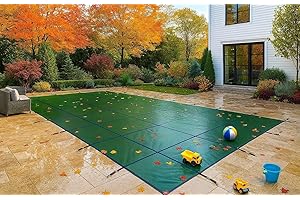 WaterWarden Inground Pool Safety Cover 16' x 38', Rectangle, 15-Year Warranty, UL Classified to ASTM F1346, Triple Stitched for MAX Strength, Abrasion Resistant, Hardware Included, Green Mesh