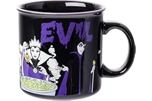 Silver Buffalo Disney Villains Evil Group Ceramic Camper Mug, 20 Ounces