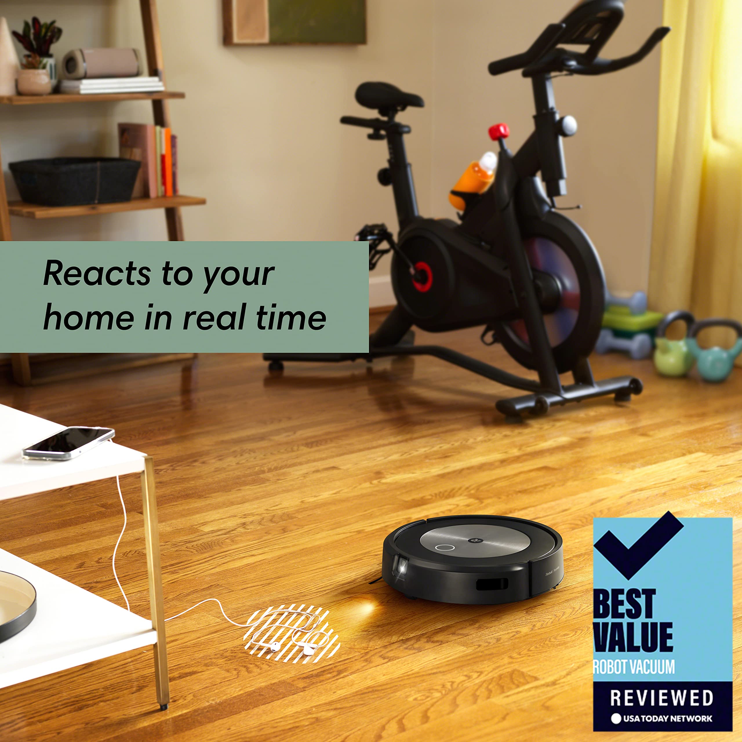 iRobot Roomba j7 (7150) Wi-Fi Connected Robot Vacuum - Identifies and avoids Obstacles Like pet Waste & Cords, Smart Mapping, Works with Alexa, Ideal for Pet Hair, Carpets, Hard Floors, Roomba J7 - View 3