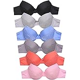 Womens Bra 6 Pack – Wireless, Plain, Lace, Everyday Comfort