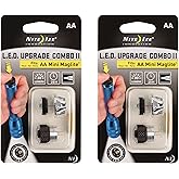 Nite Ize LED Upgrade Combo II Compatible with AA Mini Maglite - Convenient Flashlight Kit with LED & Tail Cap Switch - Powerf