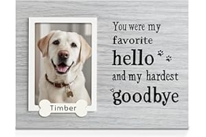 Skittypurr Dog Memorial Gifts for Loss of Dog, Pet Memorial Frame, Cat Memorial Gift, Pets Loss Sympathy Gifts, Wooden Dogs Memorial Picture Frame with DIY Name Options