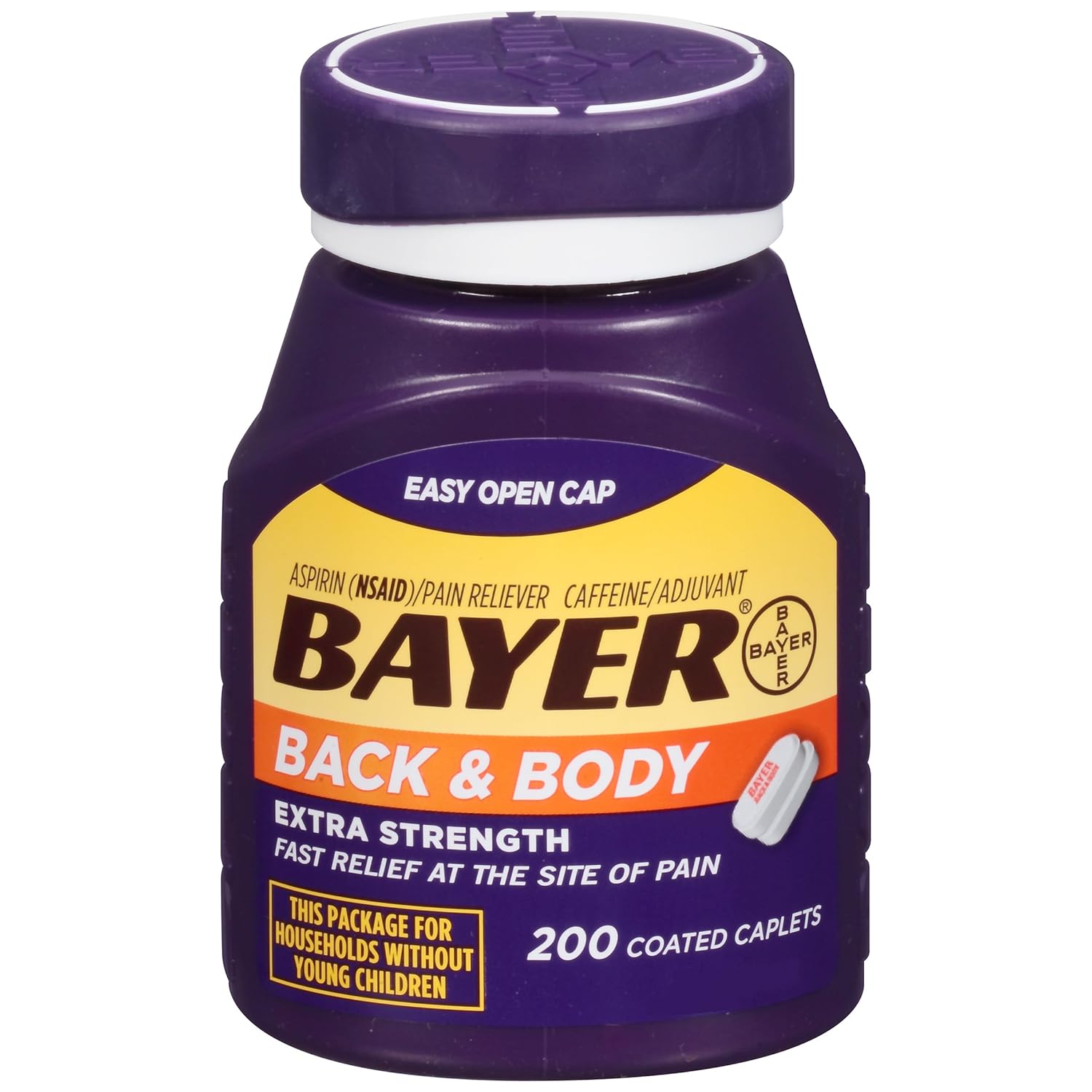 Bayer Extra Strength Bayer Back and Body Pain Caplets 500mg, 200 Count