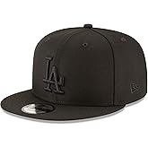 New Era MLB 9FIFTY Black Black Primary Logo Team Adjustable Snapback Hat Cap One Size Fits All